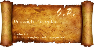 Országh Piroska névjegykártya